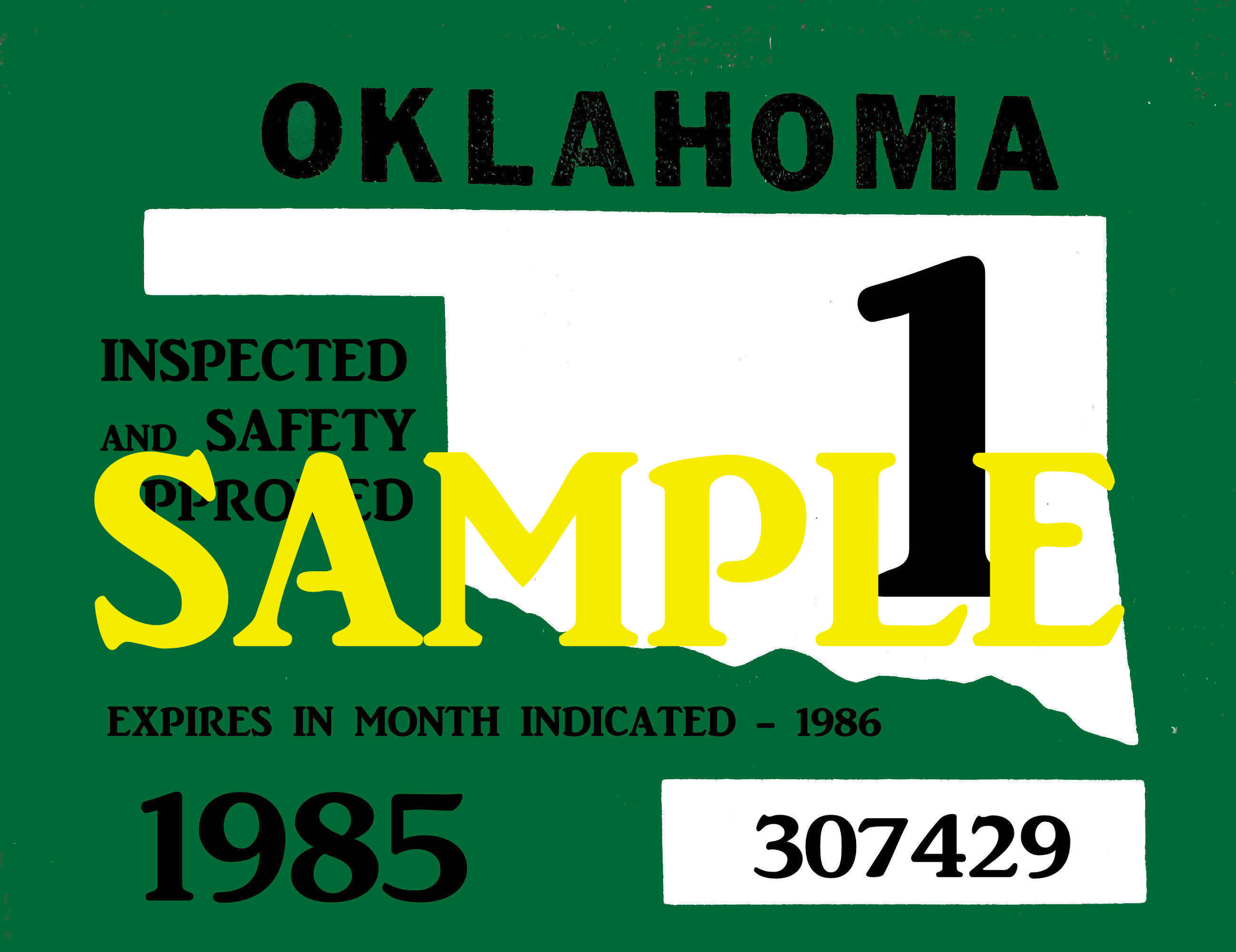 (image for) 1985 Oklahoma Inspection Sticker
